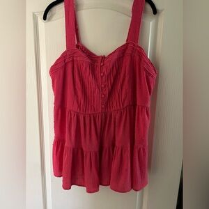 Torrid Pink Smocked Sleeveless Tank Top